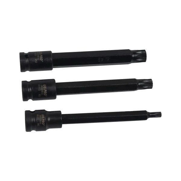 US PRO Extra Long Impact Spline Bit Sockets Set 3/8" Drive Impact M4 - M14 S2