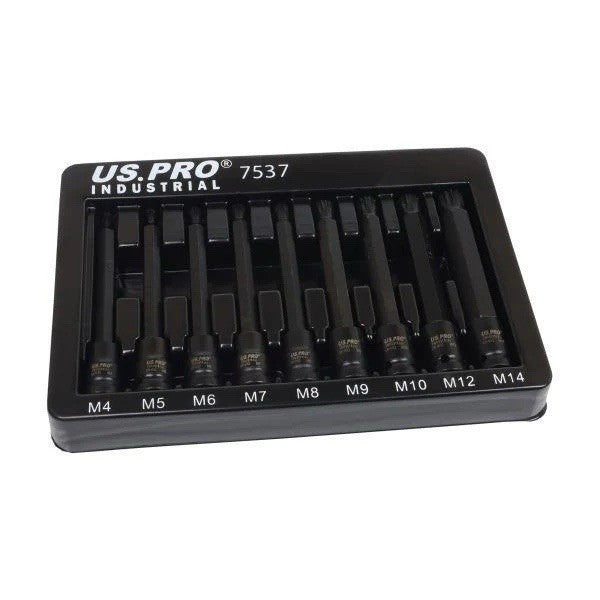 US PRO Extra Long Impact Spline Bit Sockets Set 3/8" Drive Impact M4 - M14 S2