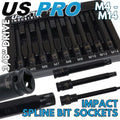 US PRO Extra Long Impact Spline Bit Sockets Set 3/8" Drive Impact M4 - M14 S2