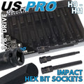 US PRO Extra Long Impact Hex Bit Sockets Set 3/8" Drive Impact S2 Steel H3 - H11