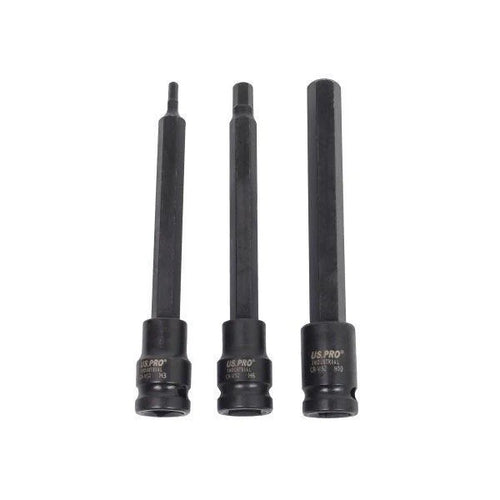 US PRO Extra Long Impact Hex Bit Sockets Set 3/8" Drive Impact S2 Steel H3 - H11