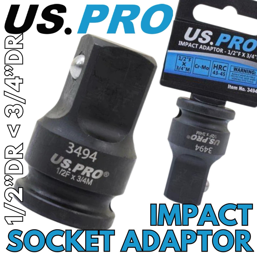 US PRO Impact Socket Adapter 1/2" Female To 3/4" Male Step Up Converter CR-MO
